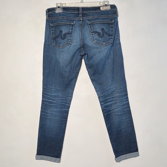 ADRIANO GOLDSCMEIED Stilt Roll-Up Cigarette Distressed Classic Wash Jeans SZ 29R - Picture 4 of 16